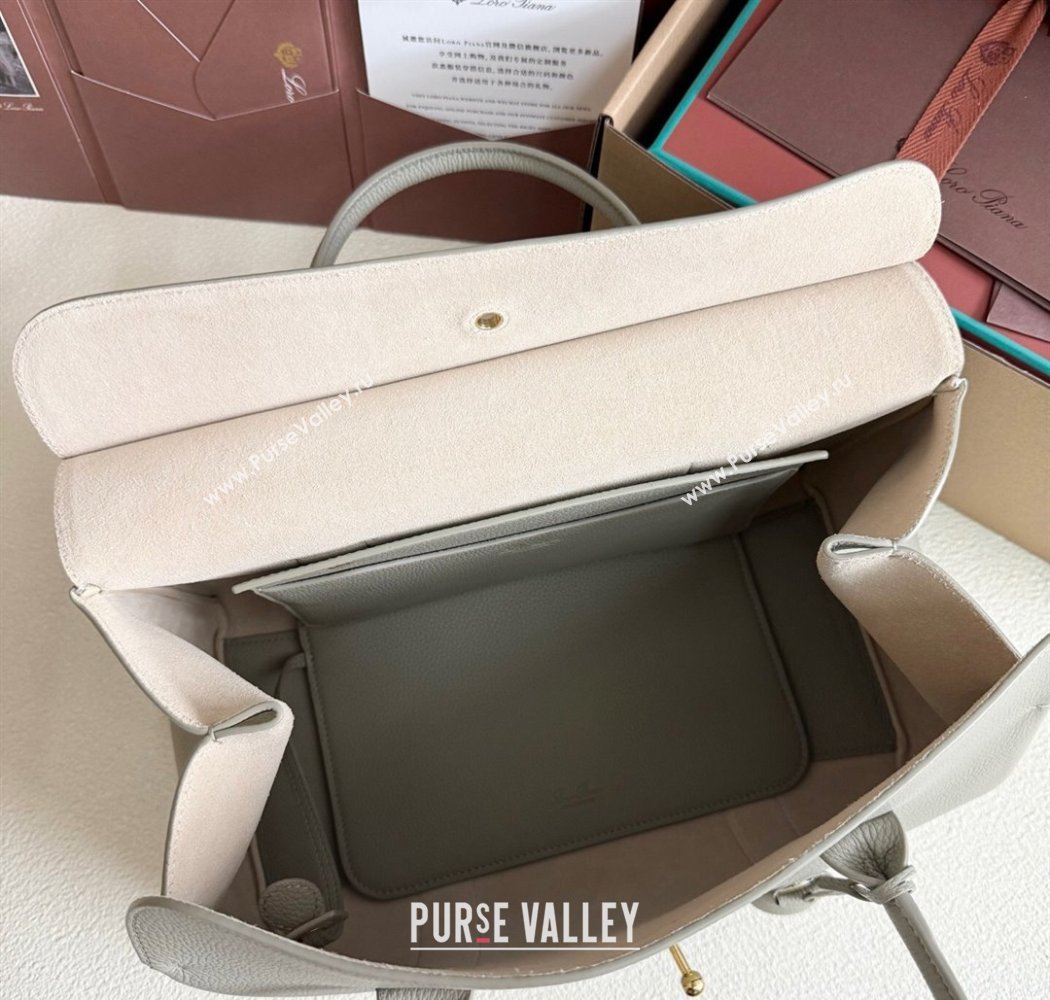 Loro Piana Loom Top Handle bag L32 in Grained Calfskin Leather Dry Artemisia 2025 0925 (XLU-250925106)