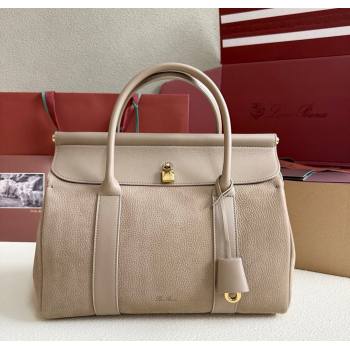 Loro Piana Loom Top Handle bag L32 in Nubuck and Calfskin Leather Taupe 2025 0925 (XLU-250925107)