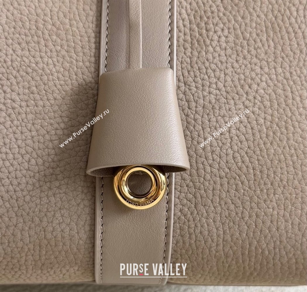 Loro Piana Loom Top Handle bag L32 in Nubuck and Calfskin Leather Taupe 2025 0925 (XLU-250925107)