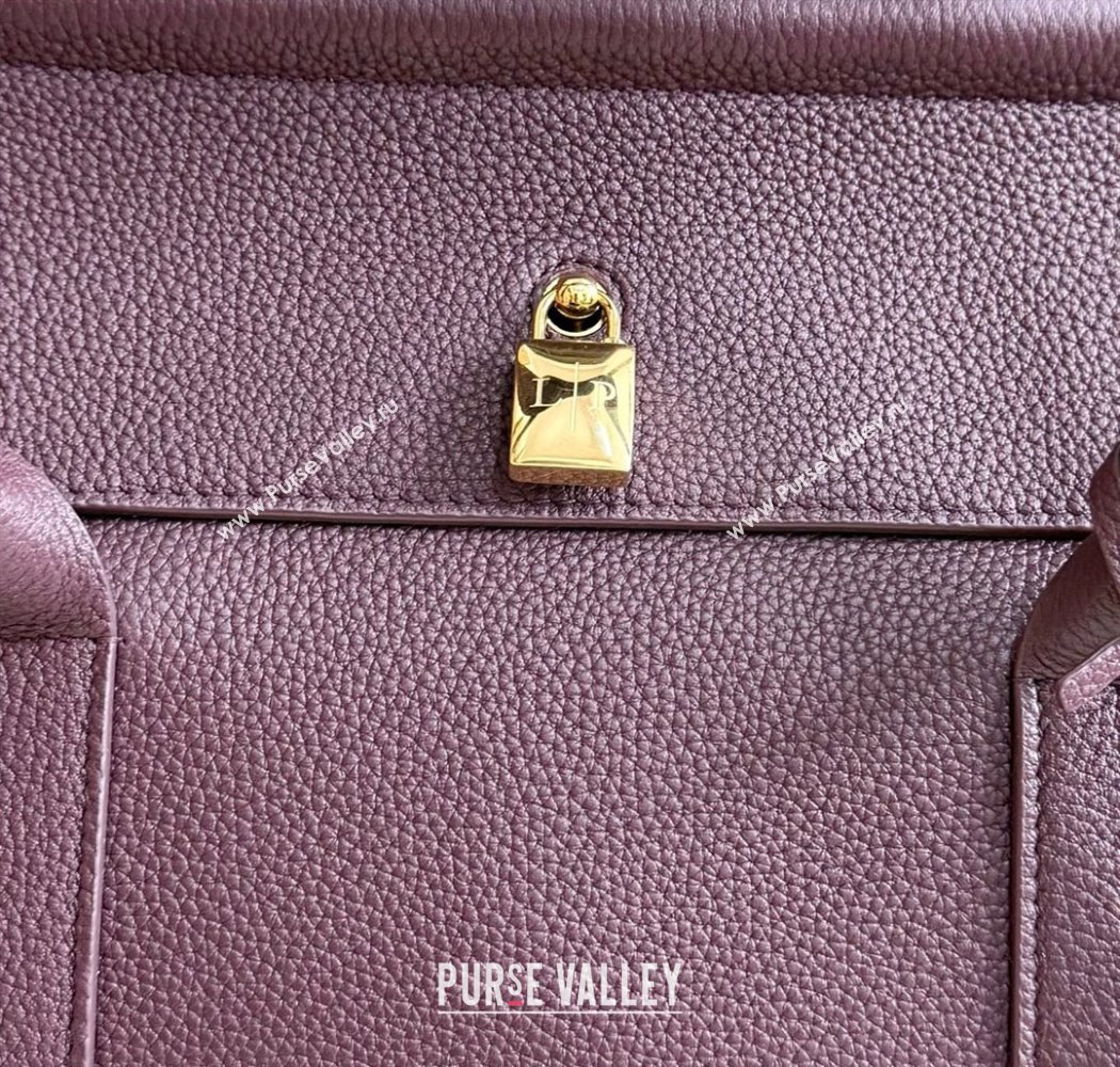 Loro Piana Loom Top Handle bag L32 in Grained Calfskin Leather Ormosia Red 2025 0925 (XLU-250925108)