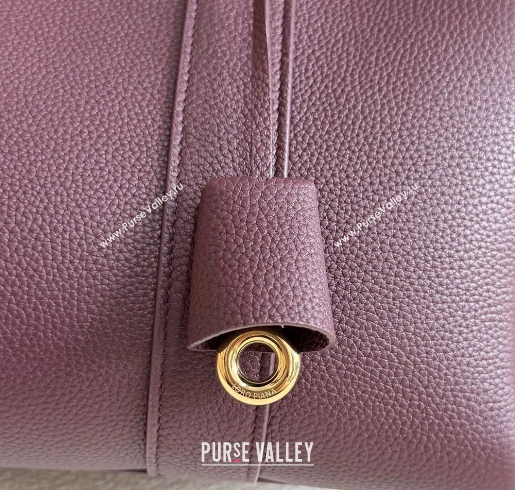 Loro Piana Loom Top Handle bag L32 in Grained Calfskin Leather Ormosia Red 2025 0925 (XLU-250925108)