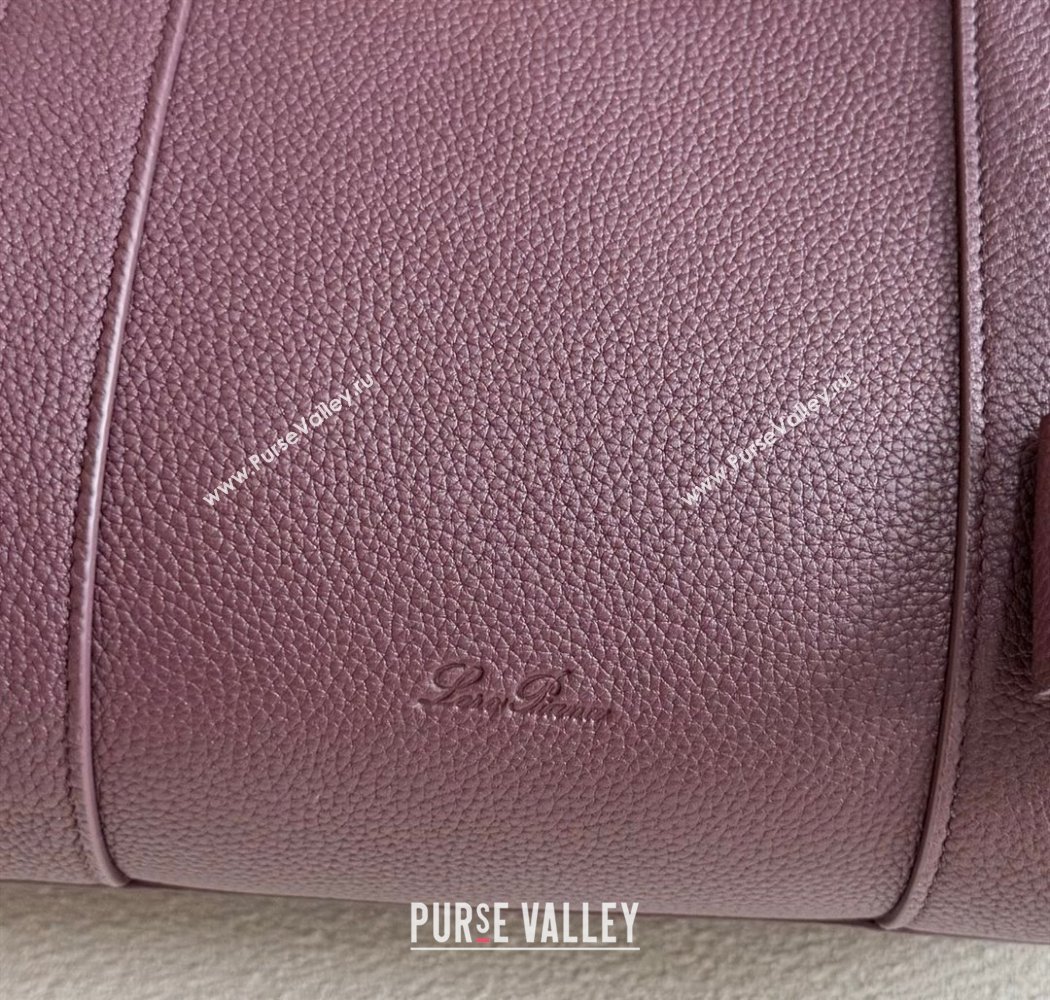 Loro Piana Loom Top Handle bag L32 in Grained Calfskin Leather Ormosia Red 2025 0925 (XLU-250925108)