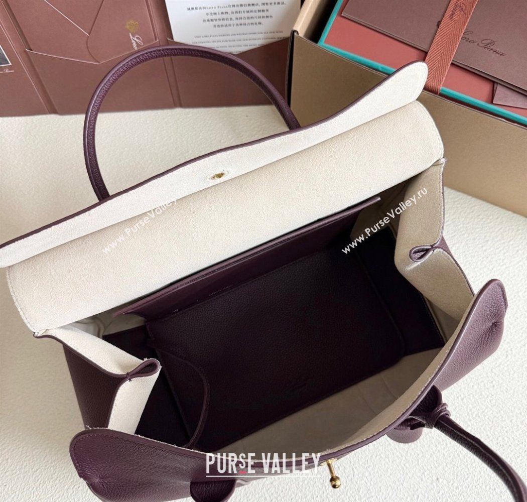 Loro Piana Loom Top Handle bag L32 in Grained Calfskin Leather Ormosia Red 2025 0925 (XLU-250925108)