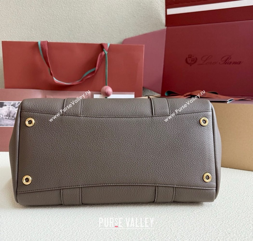 Loro Piana Loom Top Handle bag L32 in Grained Calfskin Leather Grey2 2025 0925 (XLU-250925109)