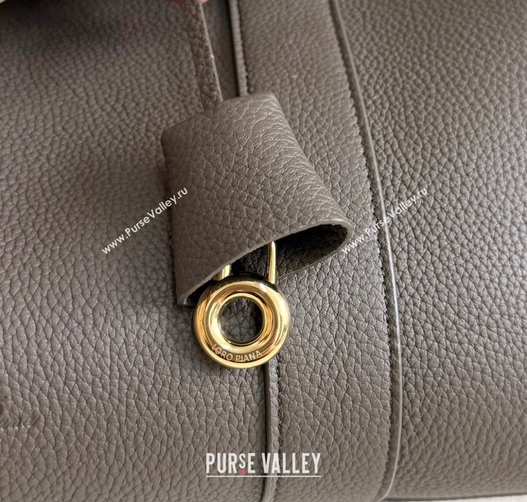 Loro Piana Loom Top Handle bag L32 in Grained Calfskin Leather Grey2 2025 0925 (XLU-250925109)