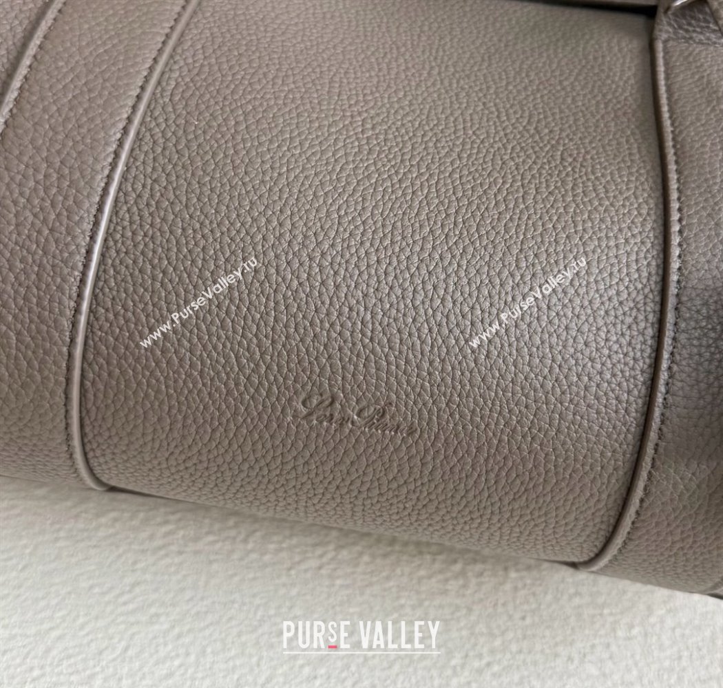 Loro Piana Loom Top Handle bag L32 in Grained Calfskin Leather Grey2 2025 0925 (XLU-250925109)