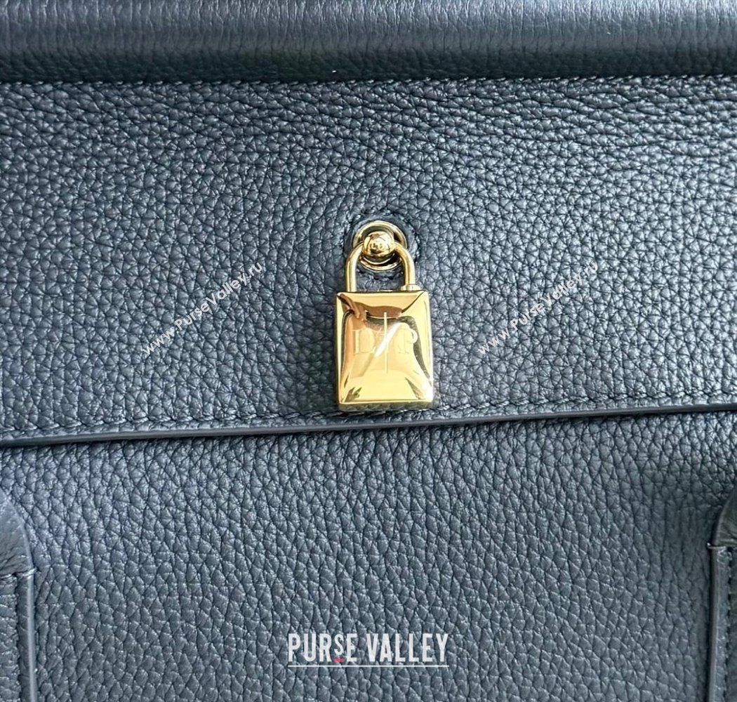 Loro Piana Loom Top Handle bag L32 in Grained Calfskin Leather Dark Royal Blue 2025 0925 (XLU-250925110)