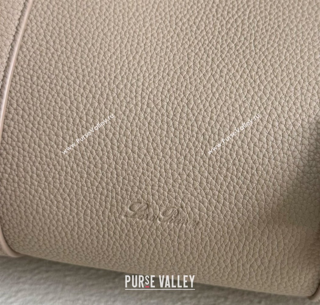 Loro Piana Loom Top Handle bag L32 in Grained Calfskin Leather Beige Grey 2025 0925 (XLU-250925111)