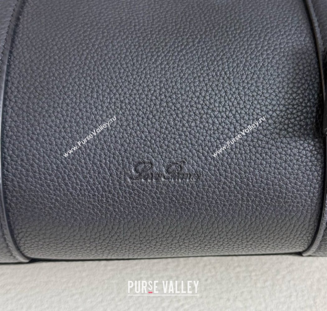 Loro Piana Loom Top Handle bag L32 in Grained Calfskin Leather Black 2025 0925 (XLU-250925112)