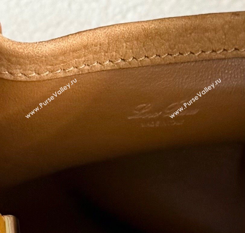 Loro Piana Micro Bale Bucket Bag in Grained Nubuck Brown 2025 0925 (XLU-250925048)