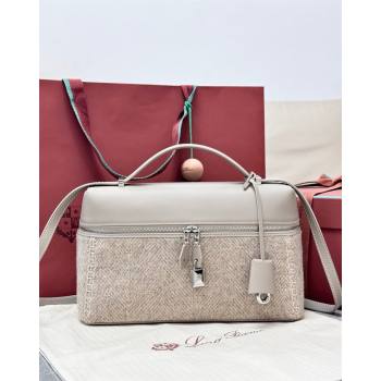 Loro Piana LP Extra Bag L27 in Cashmere and Leather Grey 2026 FAQ2800 (BF-260408045)