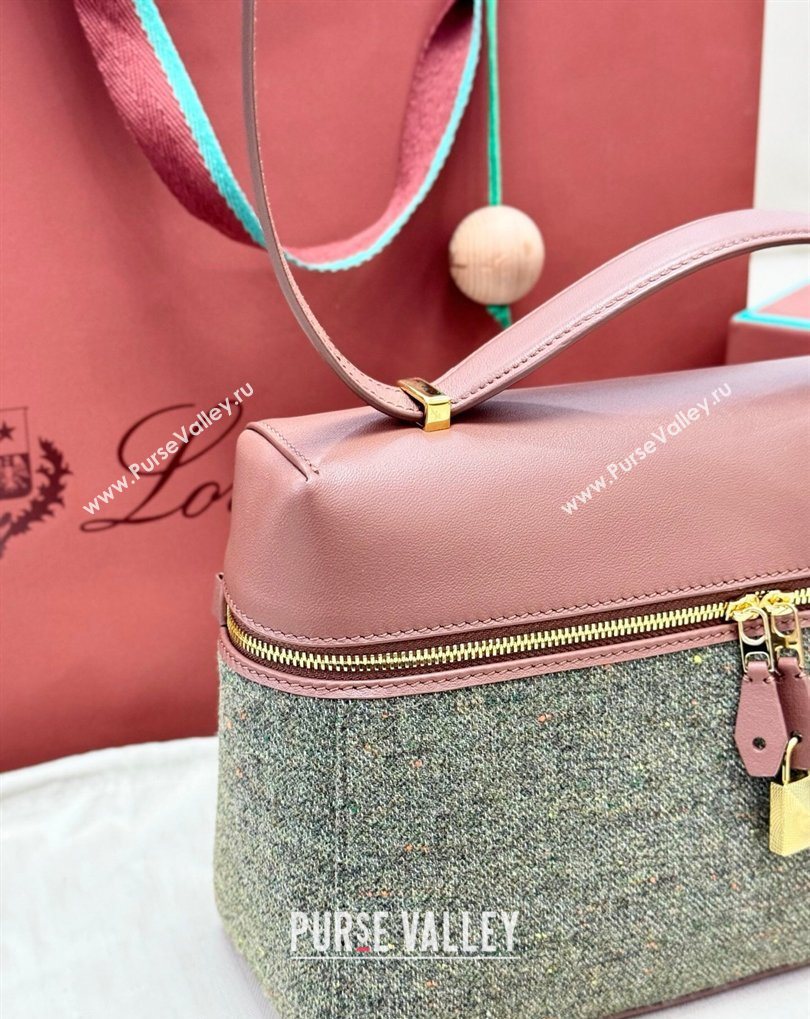 Loro Piana LP Extra Bag L27 in Tweed and Leather Brown/Grey 2026 FAO2841 (BF-260408047)