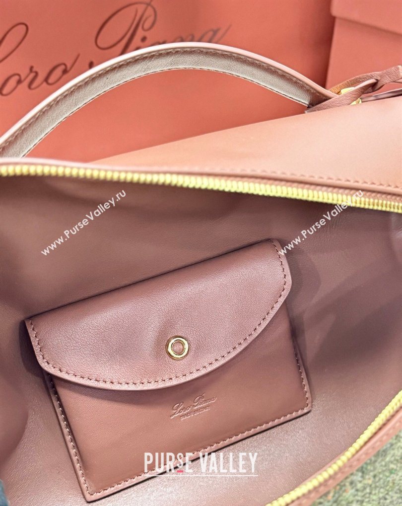 Loro Piana LP Extra Bag L27 in Tweed and Leather Brown/Grey 2026 FAO2841 (BF-260408047)