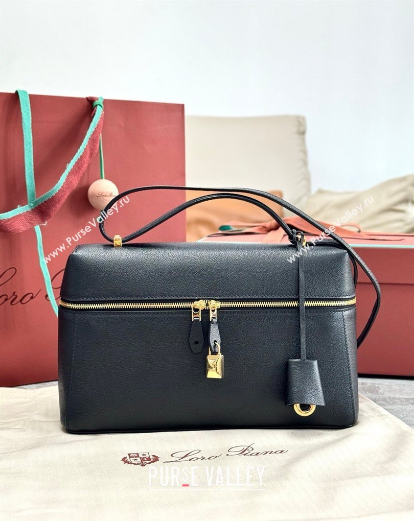 Loro Piana LP Extra Bag L27 in Palm-Grained Leather Black 2026 FAO3001 (BF-260408049)