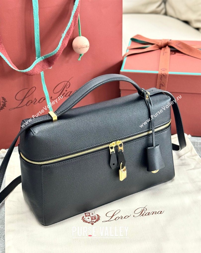 Loro Piana LP Extra Bag L27 in Palm-Grained Leather Black 2026 FAO3001 (BF-260408049)