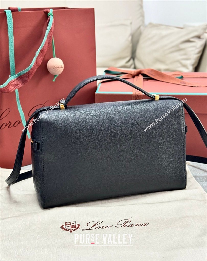 Loro Piana LP Extra Bag L27 in Palm-Grained Leather Black 2026 FAO3001 (BF-260408049)