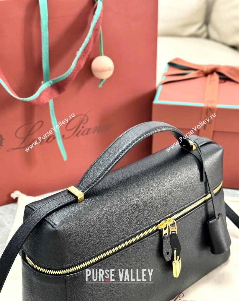Loro Piana LP Extra Bag L27 in Palm-Grained Leather Black 2026 FAO3001 (BF-260408049)