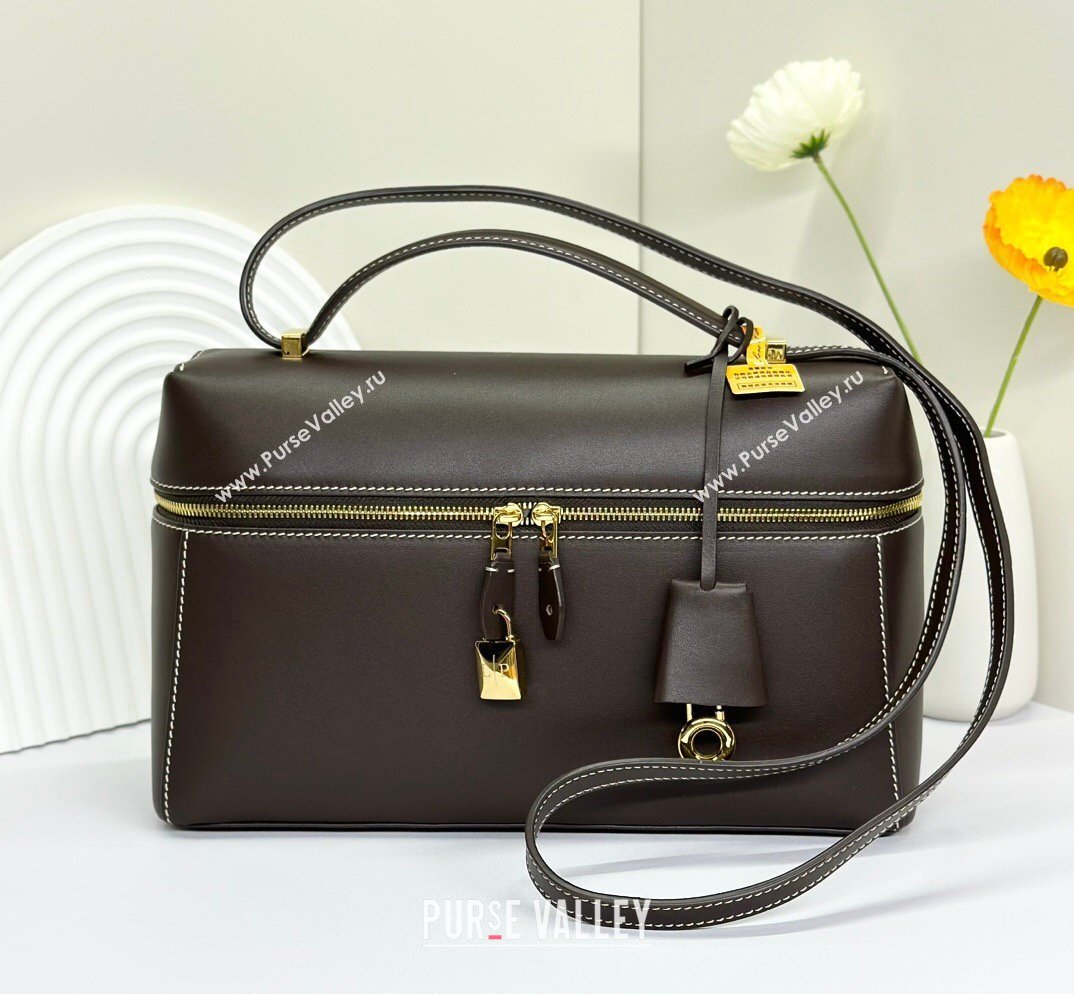 Loro Piana LP Extra Bag L27 in Smooth Leather Dark Brown 2026 FAO3001 (BF-260408051)
