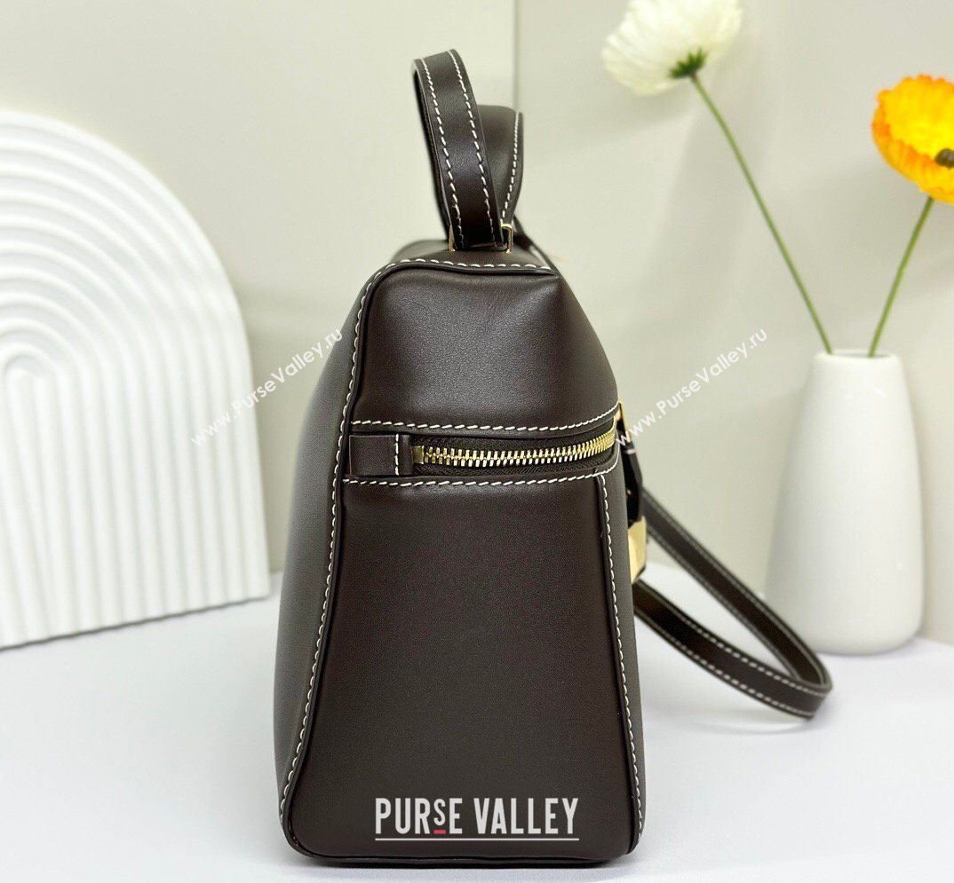 Loro Piana LP Extra Bag L27 in Smooth Leather Dark Brown 2026 FAO3001 (BF-260408051)