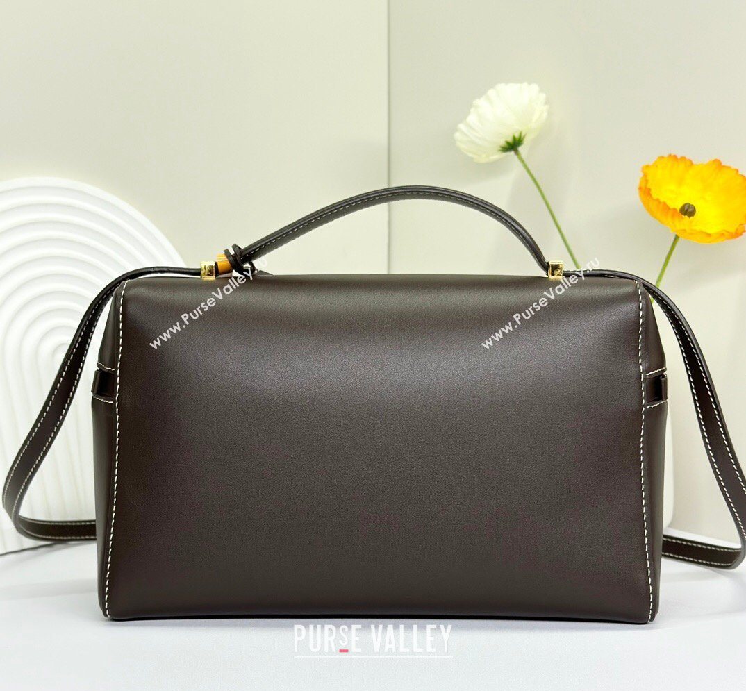 Loro Piana LP Extra Bag L27 in Smooth Leather Dark Brown 2026 FAO3001 (BF-260408051)