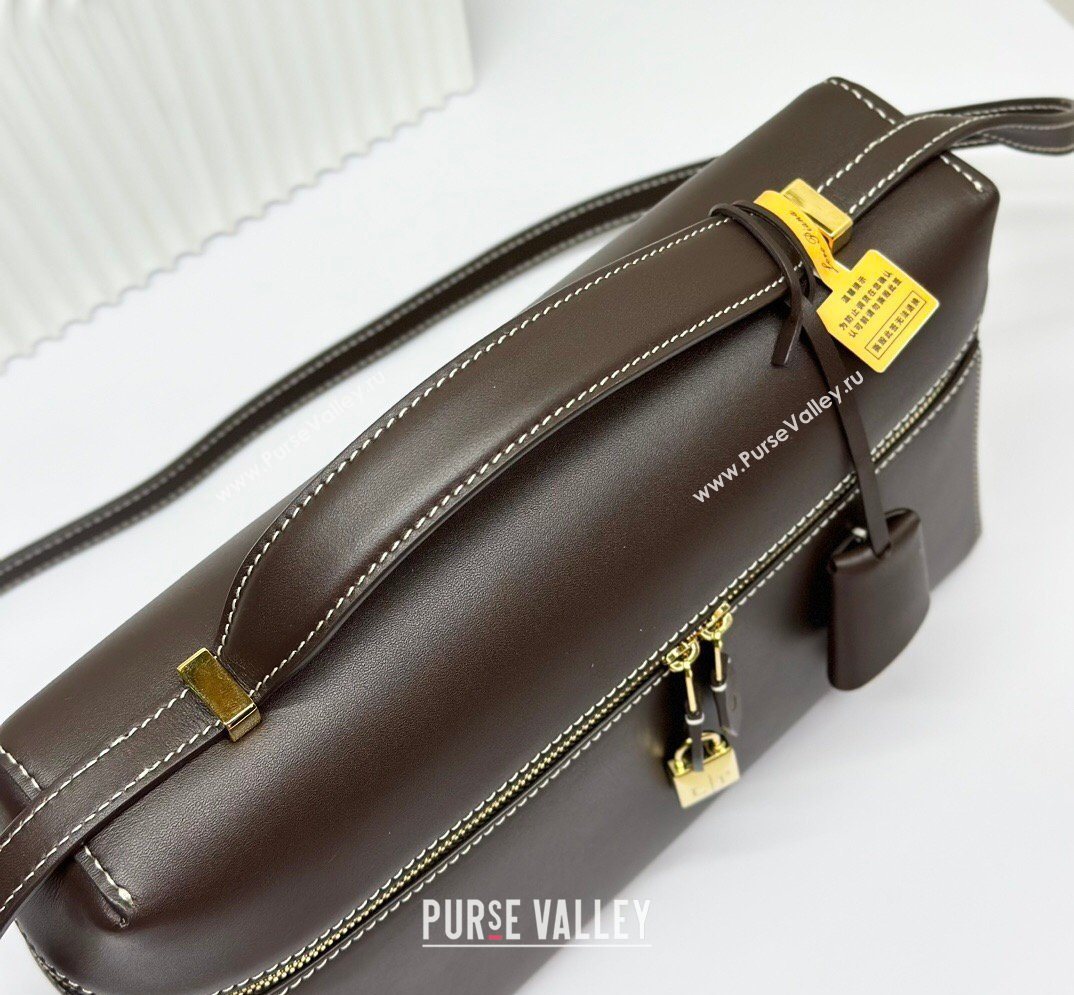 Loro Piana LP Extra Bag L27 in Smooth Leather Dark Brown 2026 FAO3001 (BF-260408051)