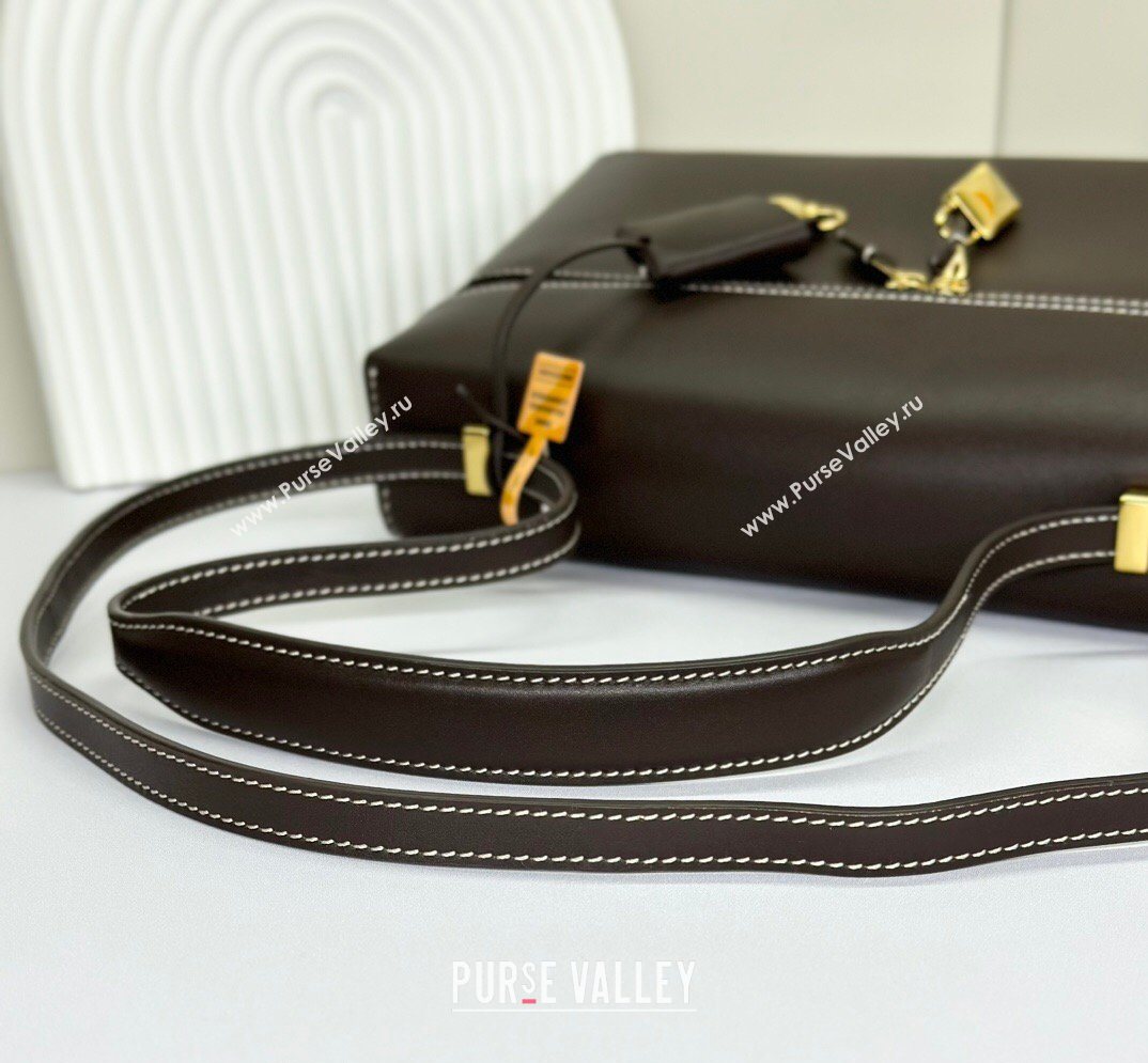 Loro Piana LP Extra Bag L27 in Smooth Leather Dark Brown 2026 FAO3001 (BF-260408051)