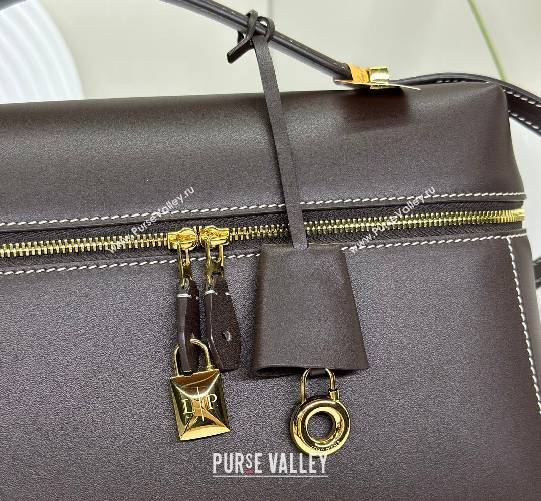 Loro Piana LP Extra Bag L27 in Smooth Leather Dark Brown 2026 FAO3001 (BF-260408051)