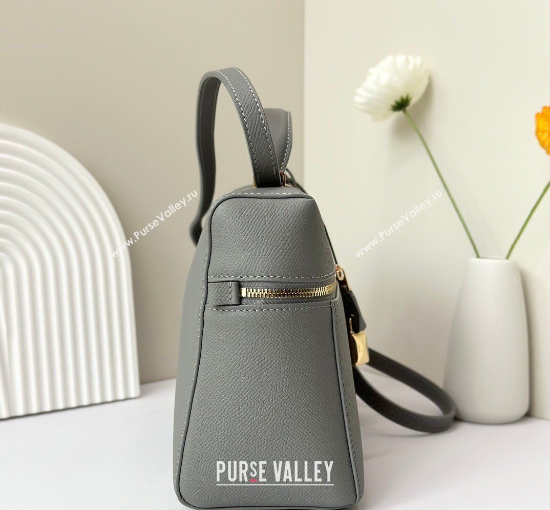 Loro Piana LP Extra Bag L27 in Palm-Grained Leather Pearly Grey 2026 FAO3001 (BF-260408053)