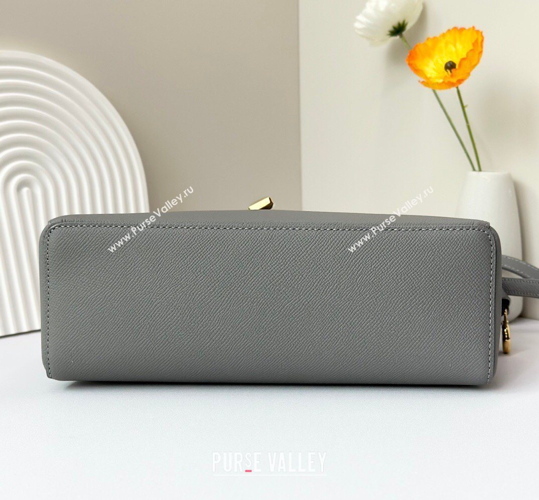 Loro Piana LP Extra Bag L27 in Palm-Grained Leather Pearly Grey 2026 FAO3001 (BF-260408053)