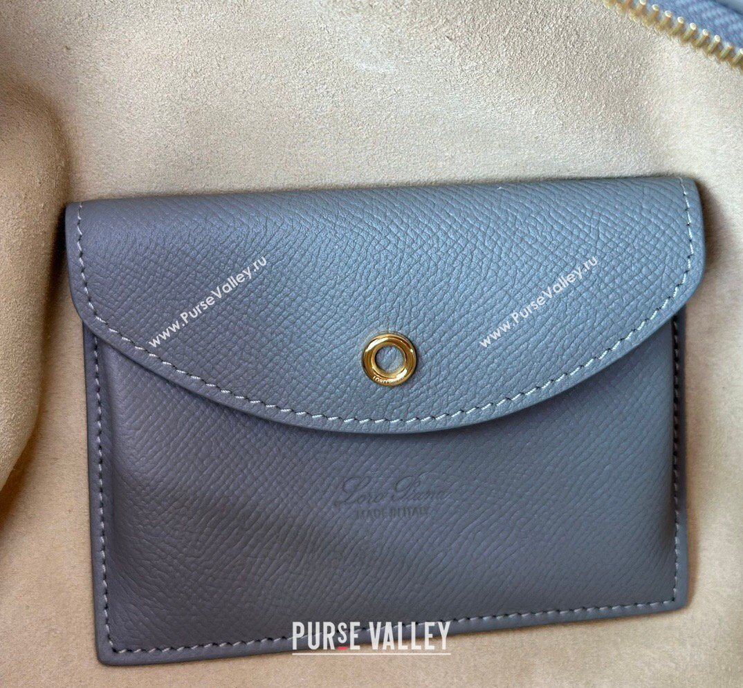 Loro Piana LP Extra Bag L27 in Palm-Grained Leather Pearly Grey 2026 FAO3001 (BF-260408053)