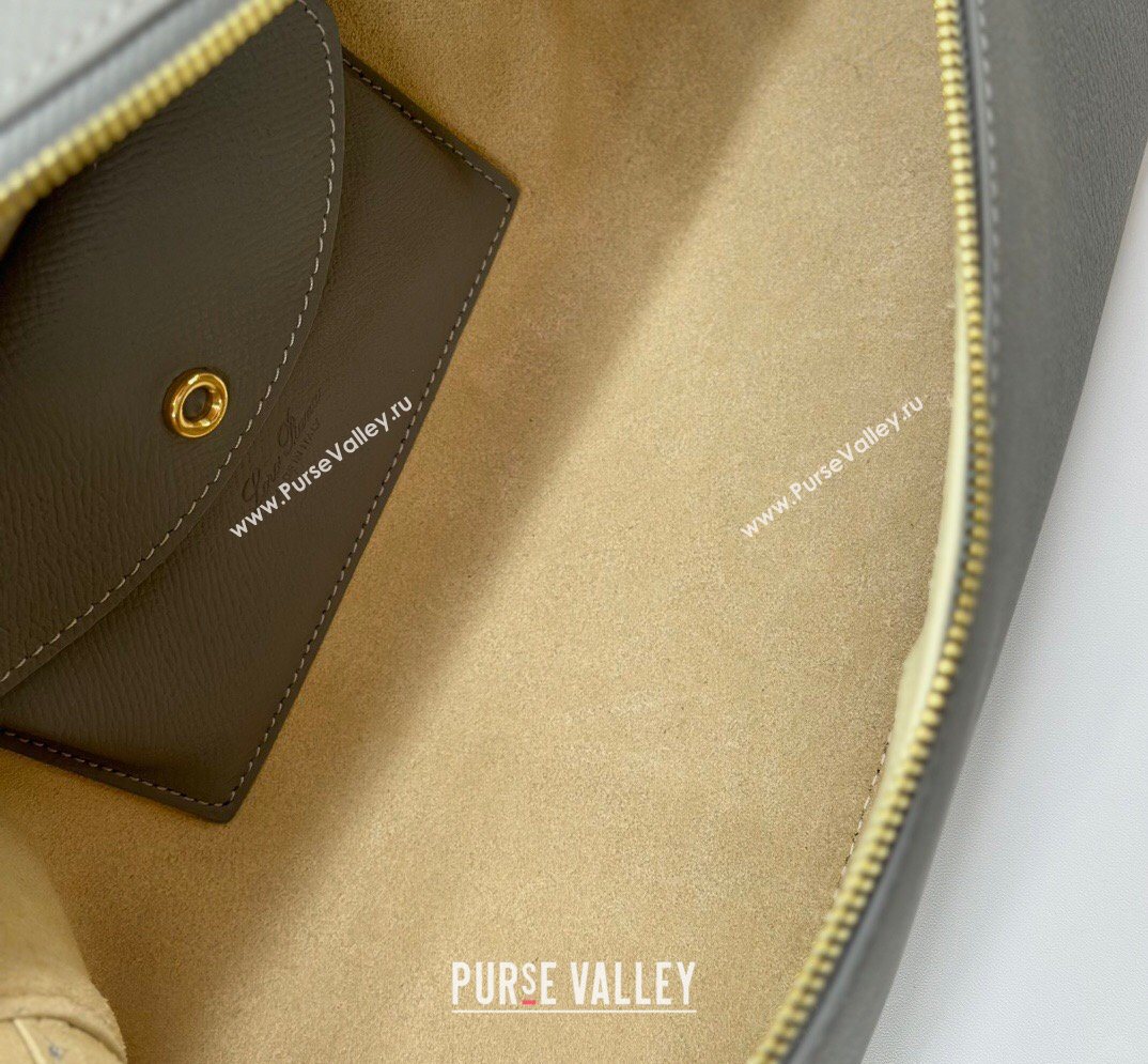 Loro Piana LP Extra Bag L27 in Palm-Grained Leather Pearly Grey 2026 FAO3001 (BF-260408053)