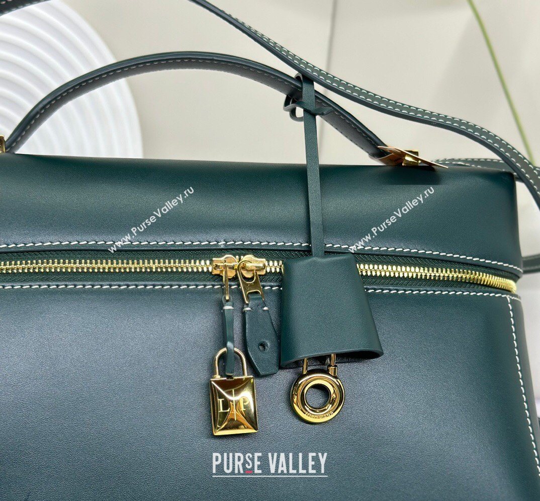 Loro Piana LP Extra Bag L27 in Smooth Leather Peacock Green 2026 FAO3001 (BF-260408054)
