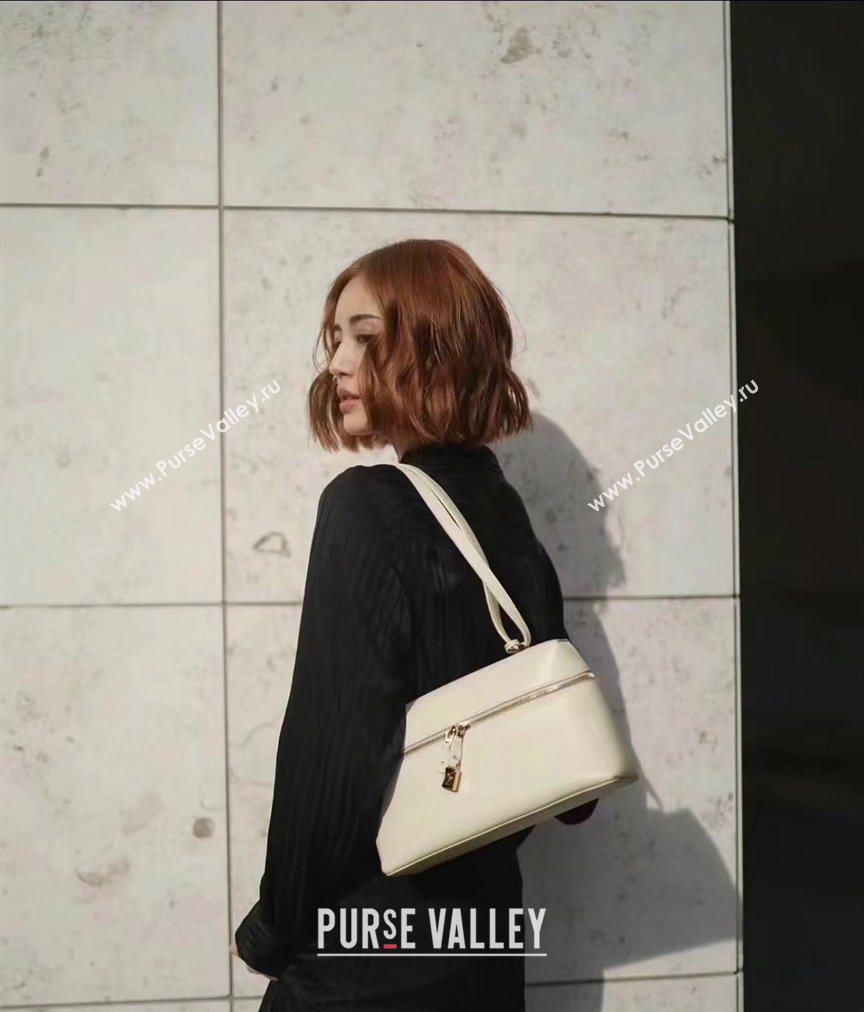 Loro Piana LP Extra Bag L27 in Smooth Leather Cream White 2026 FAO3001 (BF-260408055)