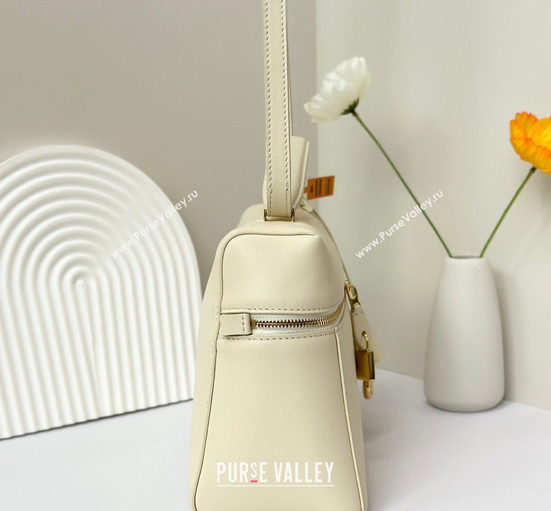 Loro Piana LP Extra Bag L27 in Smooth Leather Cream White 2026 FAO3001 (BF-260408055)