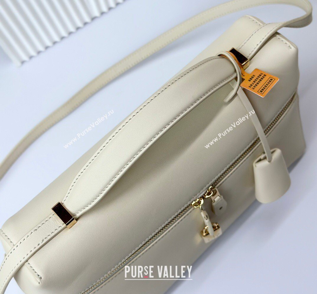 Loro Piana LP Extra Bag L27 in Smooth Leather Cream White 2026 FAO3001 (BF-260408055)
