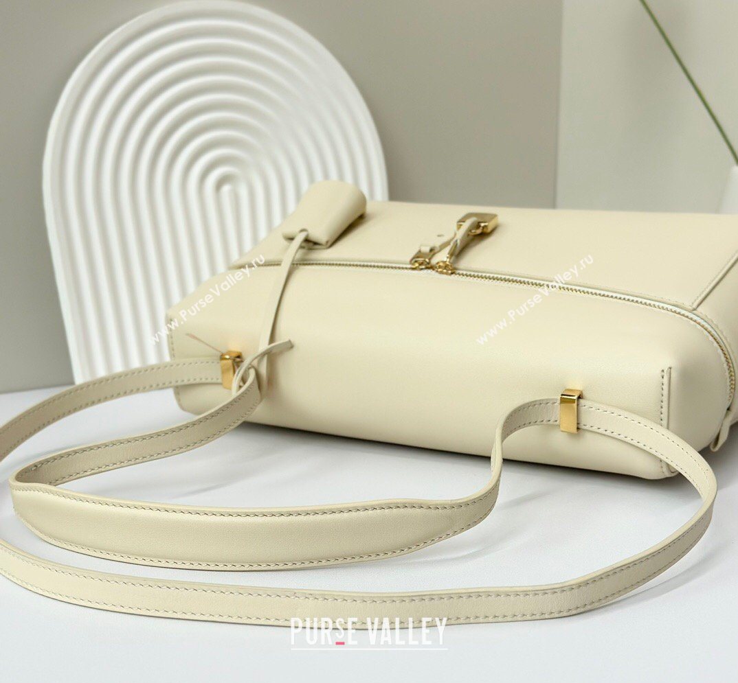 Loro Piana LP Extra Bag L27 in Smooth Leather Cream White 2026 FAO3001 (BF-260408055)