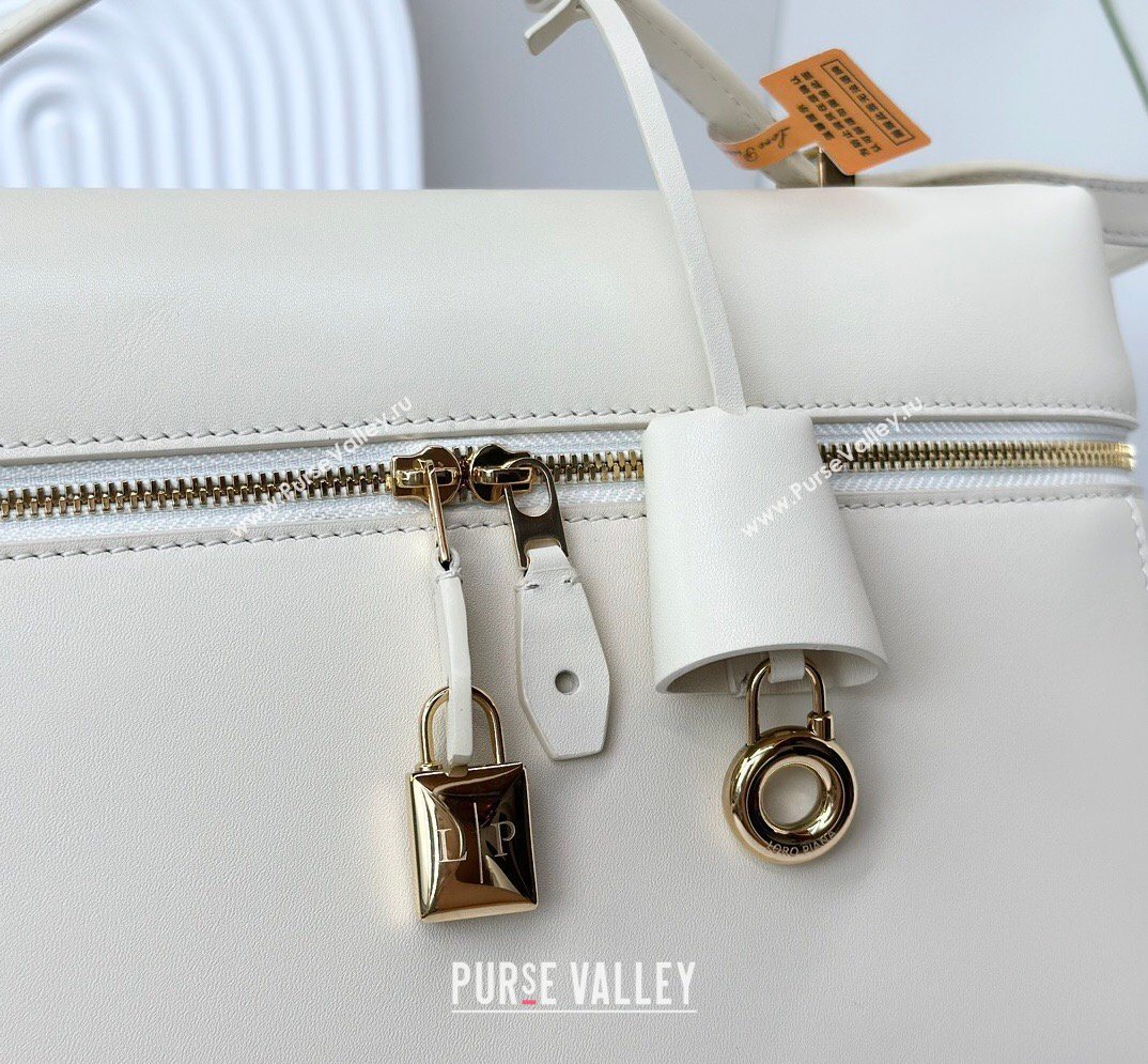 Loro Piana LP Extra Bag L27 in Smooth Leather Cream White 2026 FAO3001 (BF-260408055)