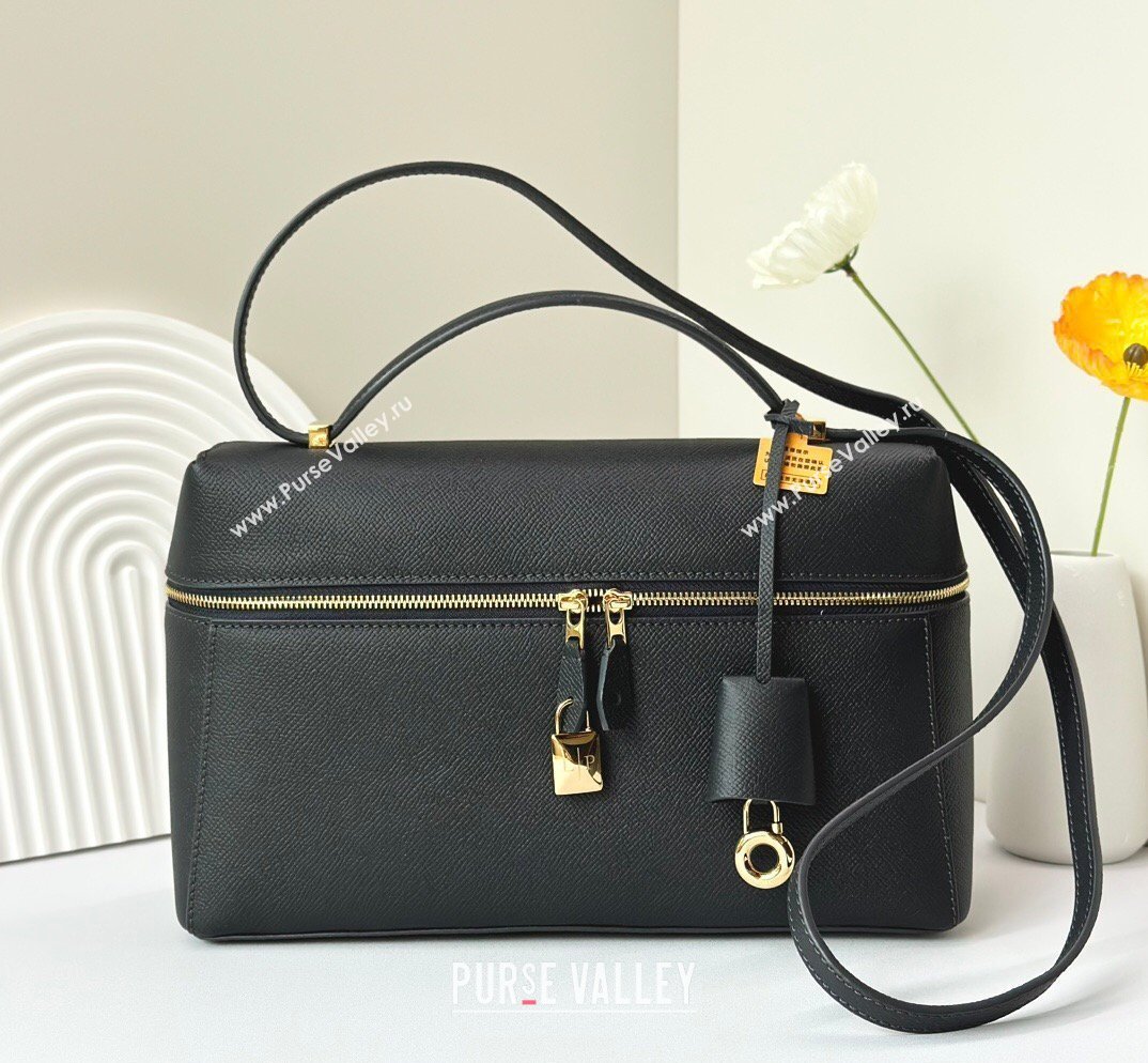 Loro Piana LP Extra Bag L27 in Palm-Grained Leather Navy Blue 2026 FAO3001 (BF-260408056)