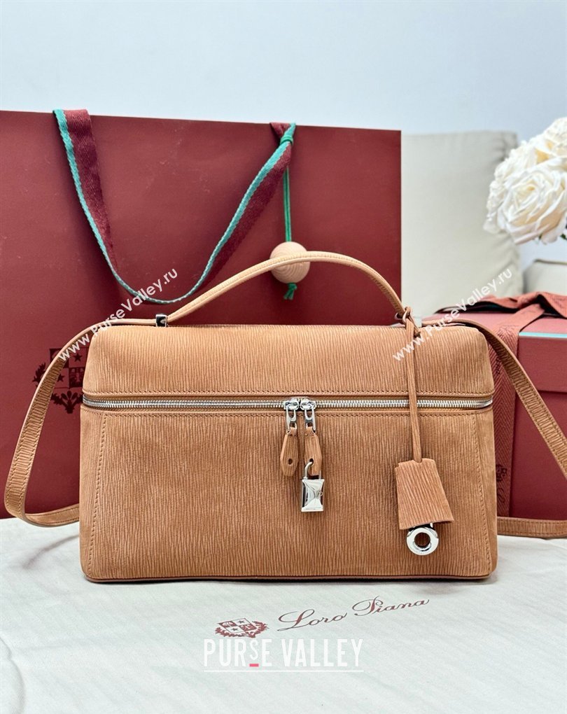 Loro Piana LP Extra Bag L27 in Wave Nubuck Leather Brown 2026 FAO3001 (BF-260408059)