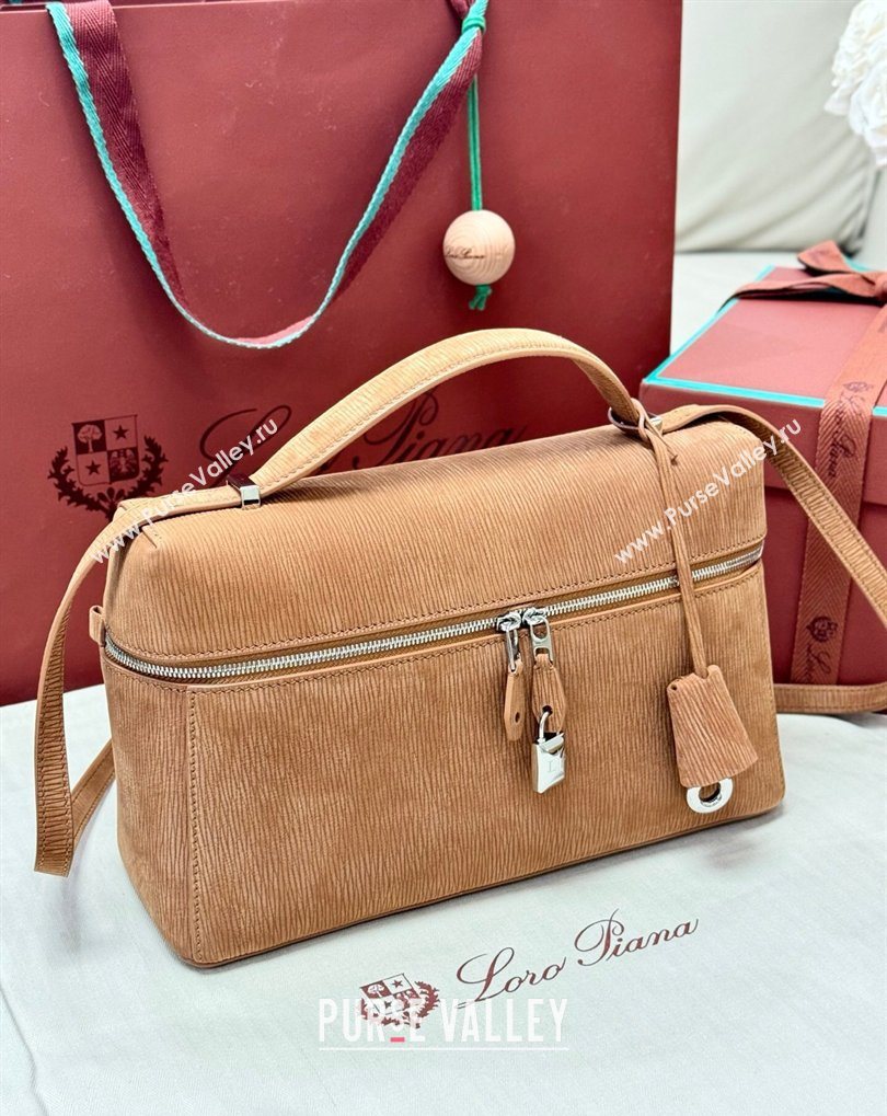 Loro Piana LP Extra Bag L27 in Wave Nubuck Leather Brown 2026 FAO3001 (BF-260408059)