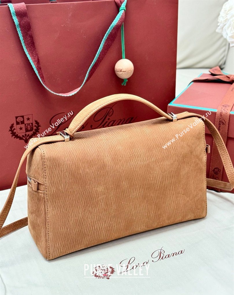 Loro Piana LP Extra Bag L27 in Wave Nubuck Leather Brown 2026 FAO3001 (BF-260408059)