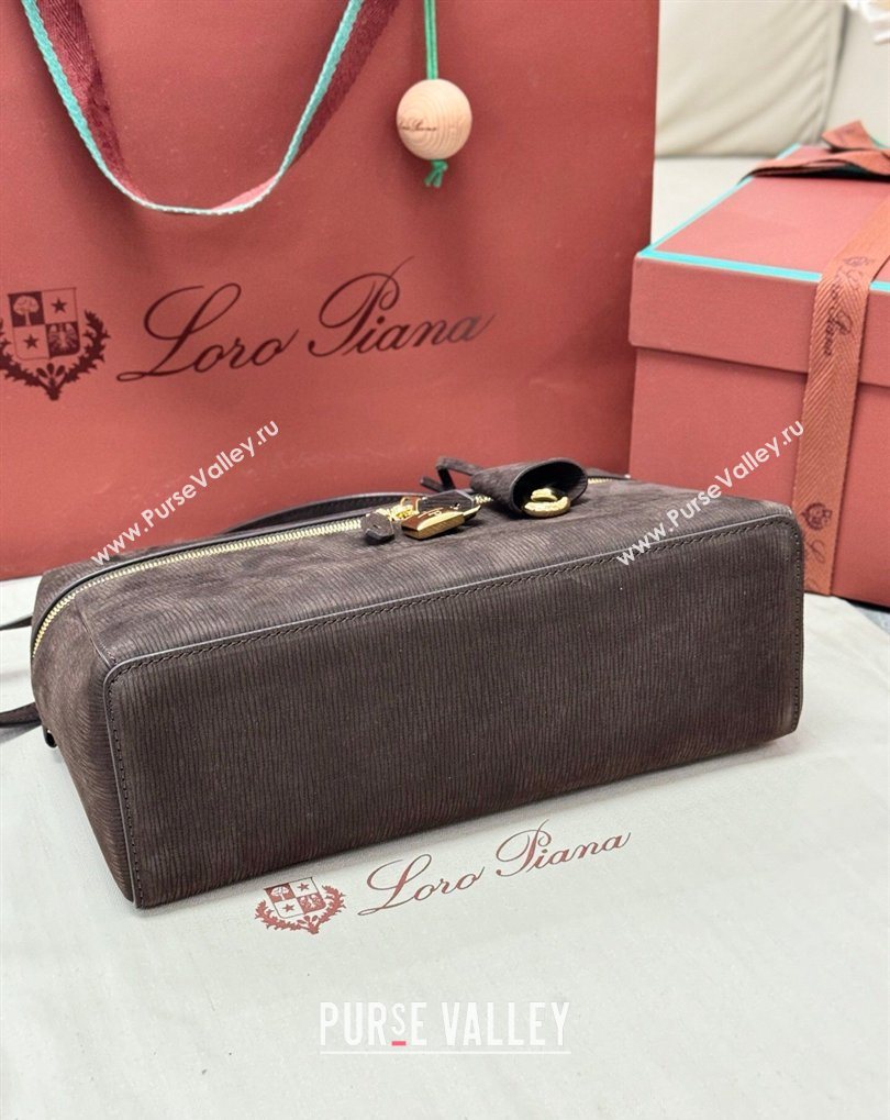 Loro Piana LP Extra Bag L27 in Wave Nubuck Leather Coffee 2026 FAO3001 (BF-260408060)