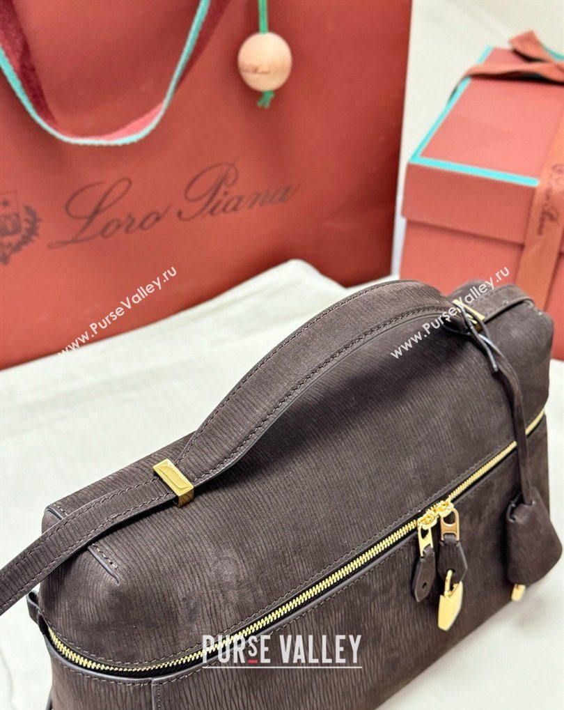 Loro Piana LP Extra Bag L27 in Wave Nubuck Leather Coffee 2026 FAO3001 (BF-260408060)