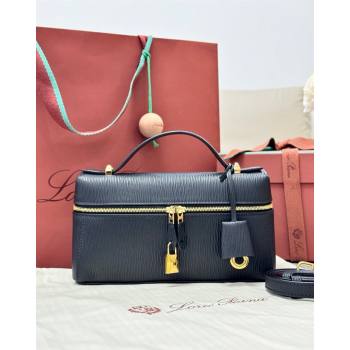 Loro Piana LP Extra Bag L23 in Wave Leather Black 2026 FAQ2126 (BF-260408064)
