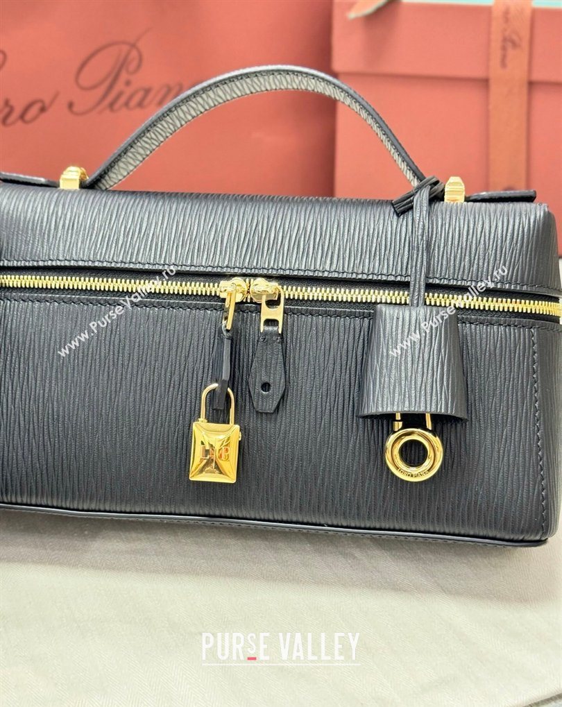 Loro Piana LP Extra Bag L23 in Wave Leather Black 2026 FAQ2126 (BF-260408064)