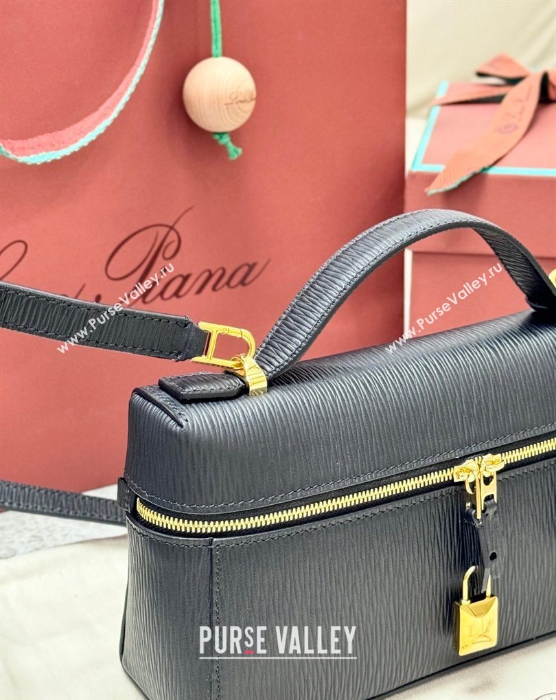 Loro Piana LP Extra Bag L23 in Wave Leather Black 2026 FAQ2126 (BF-260408064)