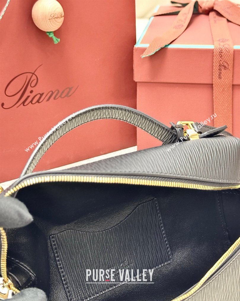 Loro Piana LP Extra Bag L23 in Wave Leather Black 2026 FAQ2126 (BF-260408064)