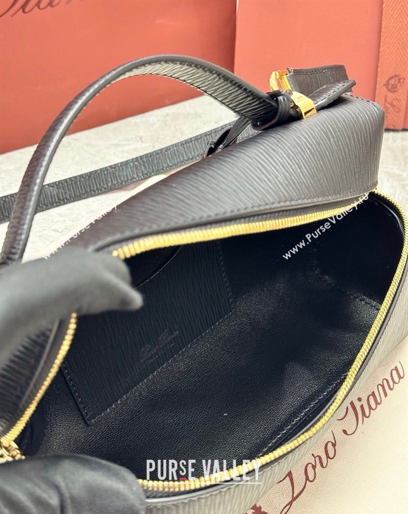 Loro Piana LP Extra Bag L23 in Wave Leather Black 2026 FAQ2126 (BF-260408064)