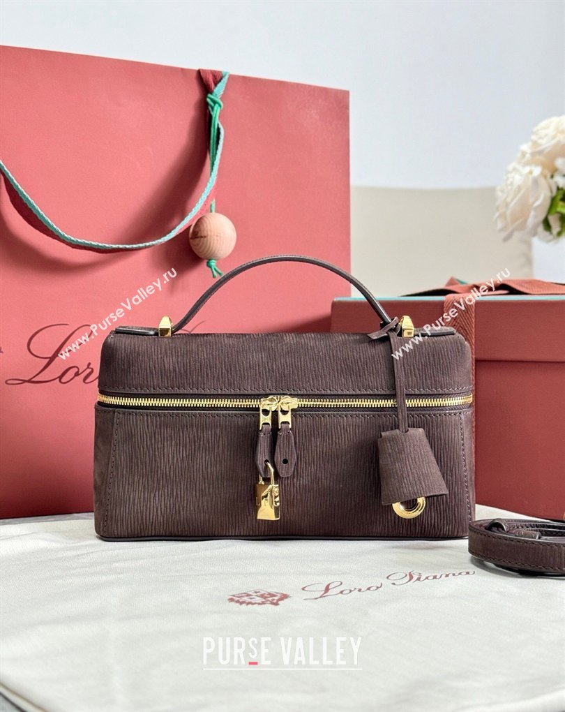 Loro Piana LP Extra Bag L23 in Wave Nubuck Leather Coffee 2026 FAQ2126 (BF-260408065)