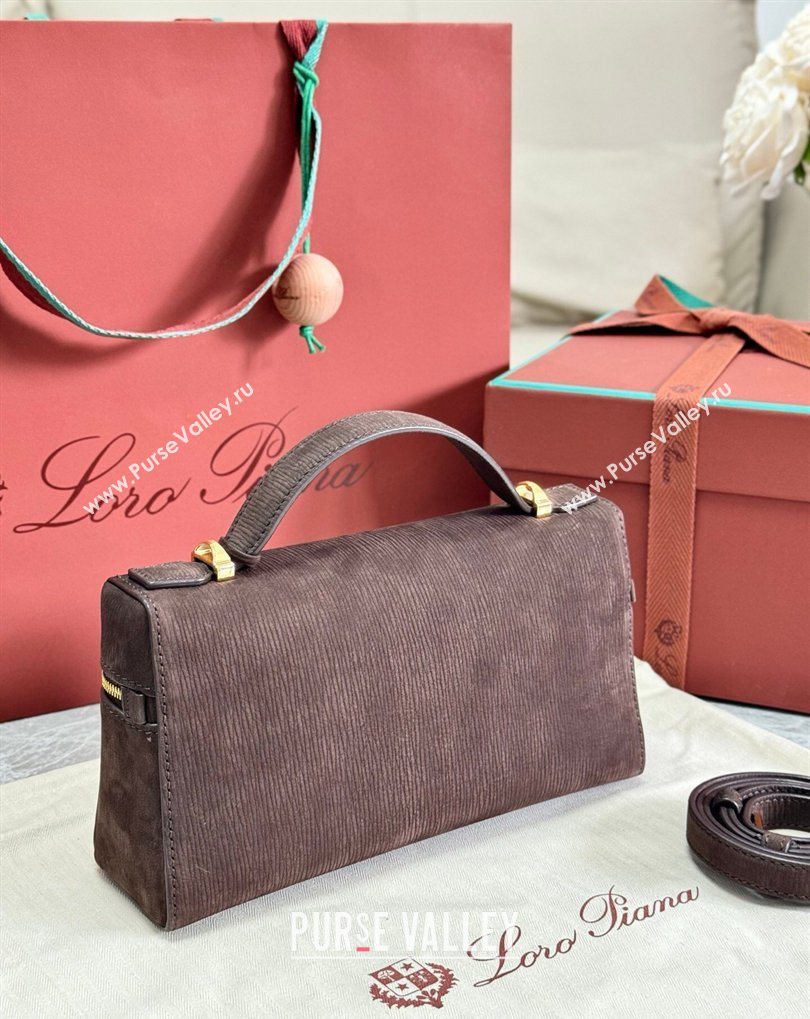 Loro Piana LP Extra Bag L23 in Wave Nubuck Leather Coffee 2026 FAQ2126 (BF-260408065)